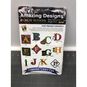 Amazing Designs Embroidery Design Pack Craft Alphabet Collection AD1185 New